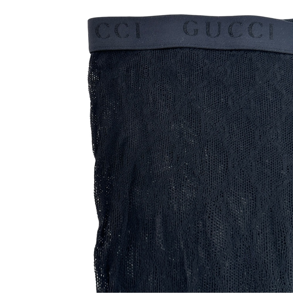 GUCCI Interlocking G Knitted Tights - Black Monogram Pantyhose Hosiery Tights - Picture 4 of 6